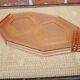 Vintage pink moulded glass Art Deco tray