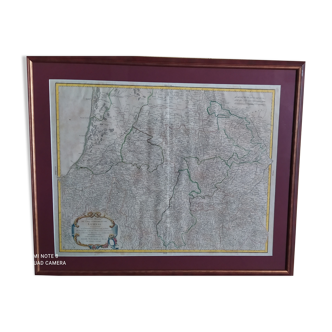 Old map of Guyenne by de Vaugondy around 1753