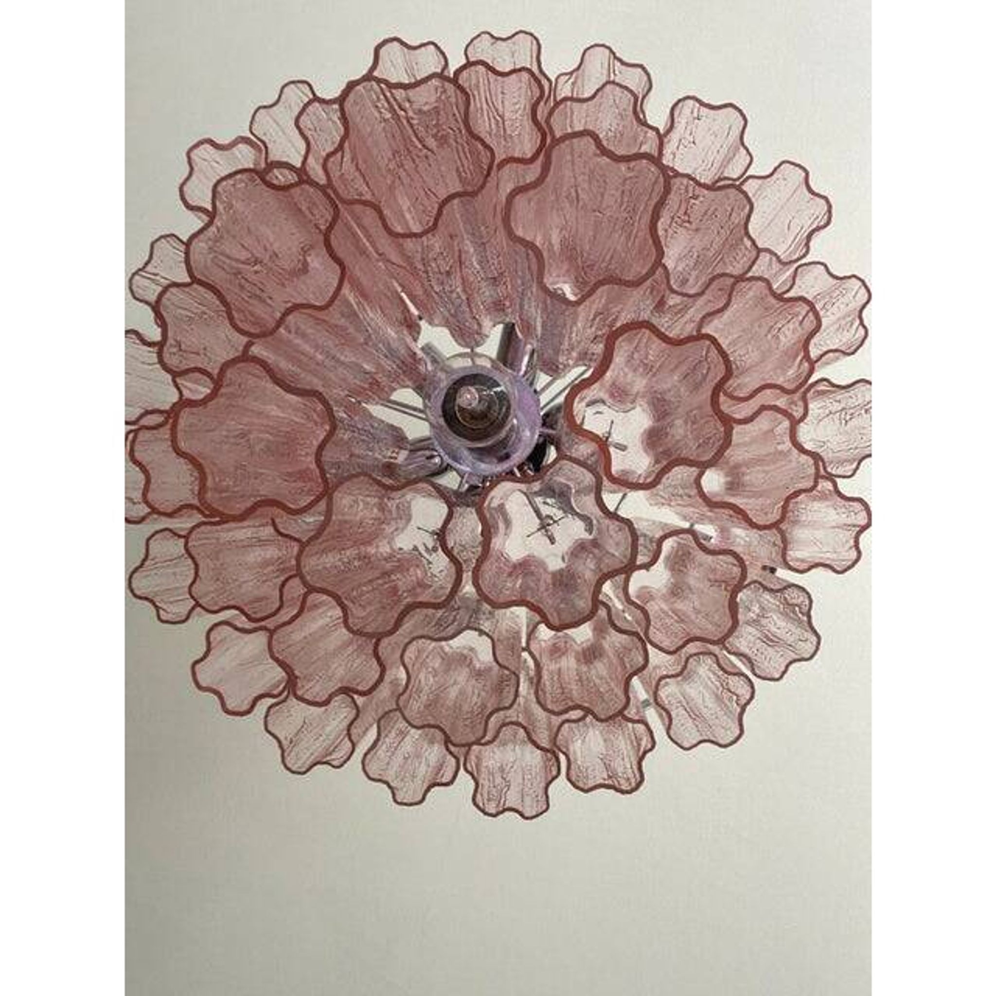 Contemporary “Tronchi” Murano Glass Chandelier in Venini Style