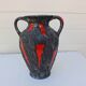 vase 1970 deux anses orange et noir