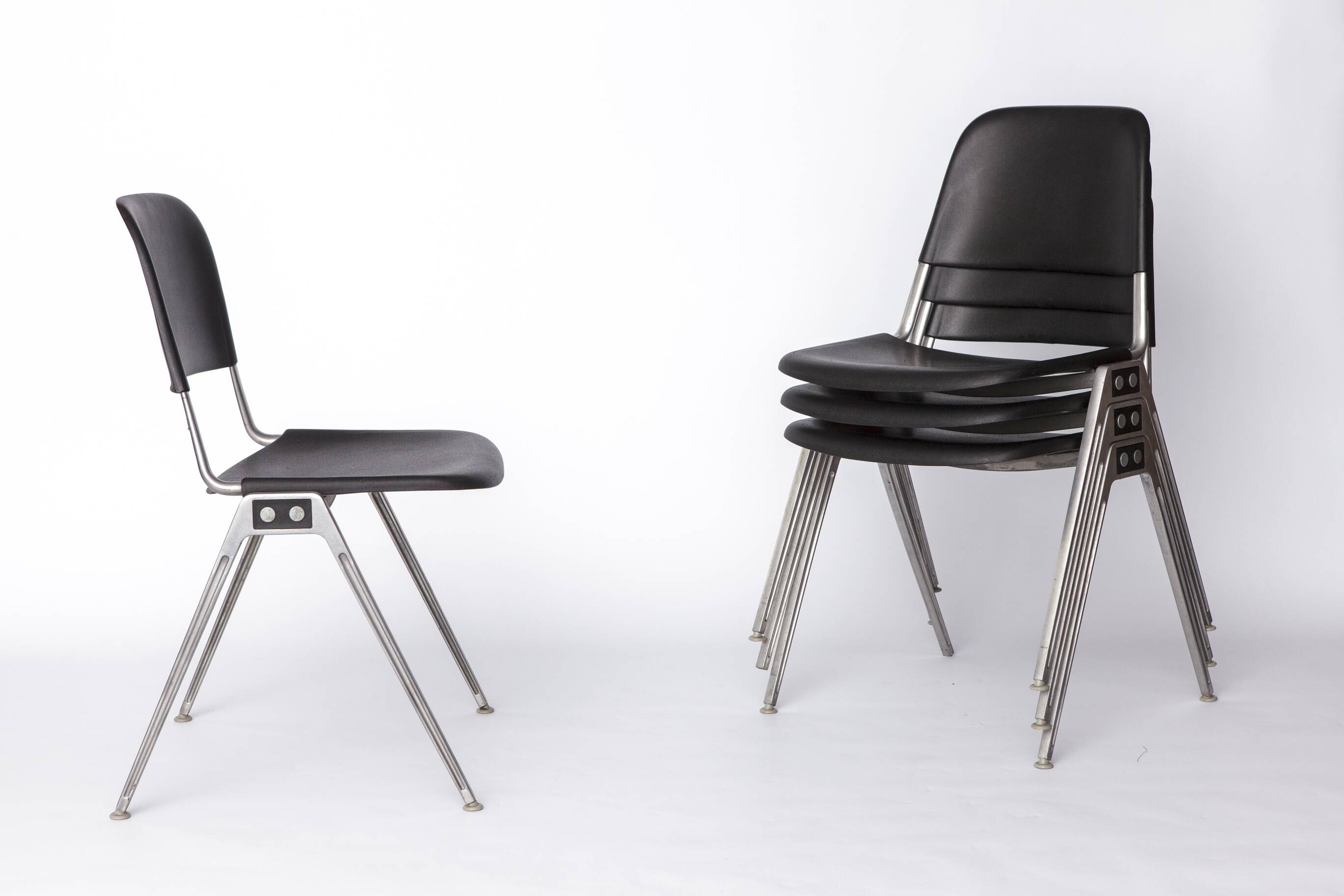 Set of 4 Vintage Knoll Stacking Chairs, Model 1601 by Don Albinson, 1960s