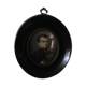 Cadre médaillon Napoleon Ier  peinture sur os signéeHIL