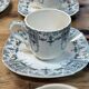 6 cups and saucers in Gien earthenware with Mascaron decoration from the early 20th century.