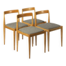 Ensemble de 4 chaises de salle à manger entièrement restaurées produites par Drevotvar, Tchécoslovaquie, 1960 Kvadrat Fabric