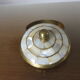 Round box in white mother-of-pearl and brass 60s 70s