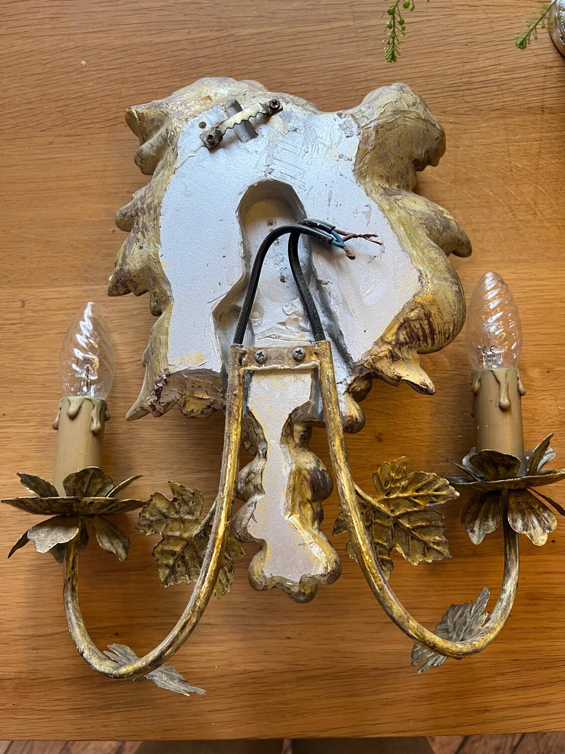 Golden grape wall sconces, 1970