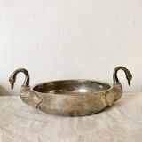 Silver plate with swan heads