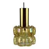 60er 70er Jahre Deckenlampe Glashütte Limburg Germany Glas & Messing Space