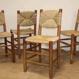 Série de 4 Chaises Charlotte Perriand Modèle "Bauche" Edition BCB