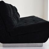 Modular sofa in black velvet 1970