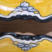 Pair of oval dishes in hand-painted faience with an Italian majolica spirit.