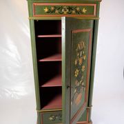 Antique Cabinet Hand Painted With Floral Decorations From 1890s