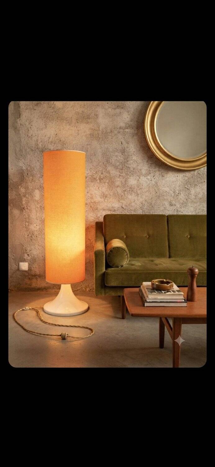 Lampadaire XXL Space Age années 70 – Abat-jour orange géant 110 cm