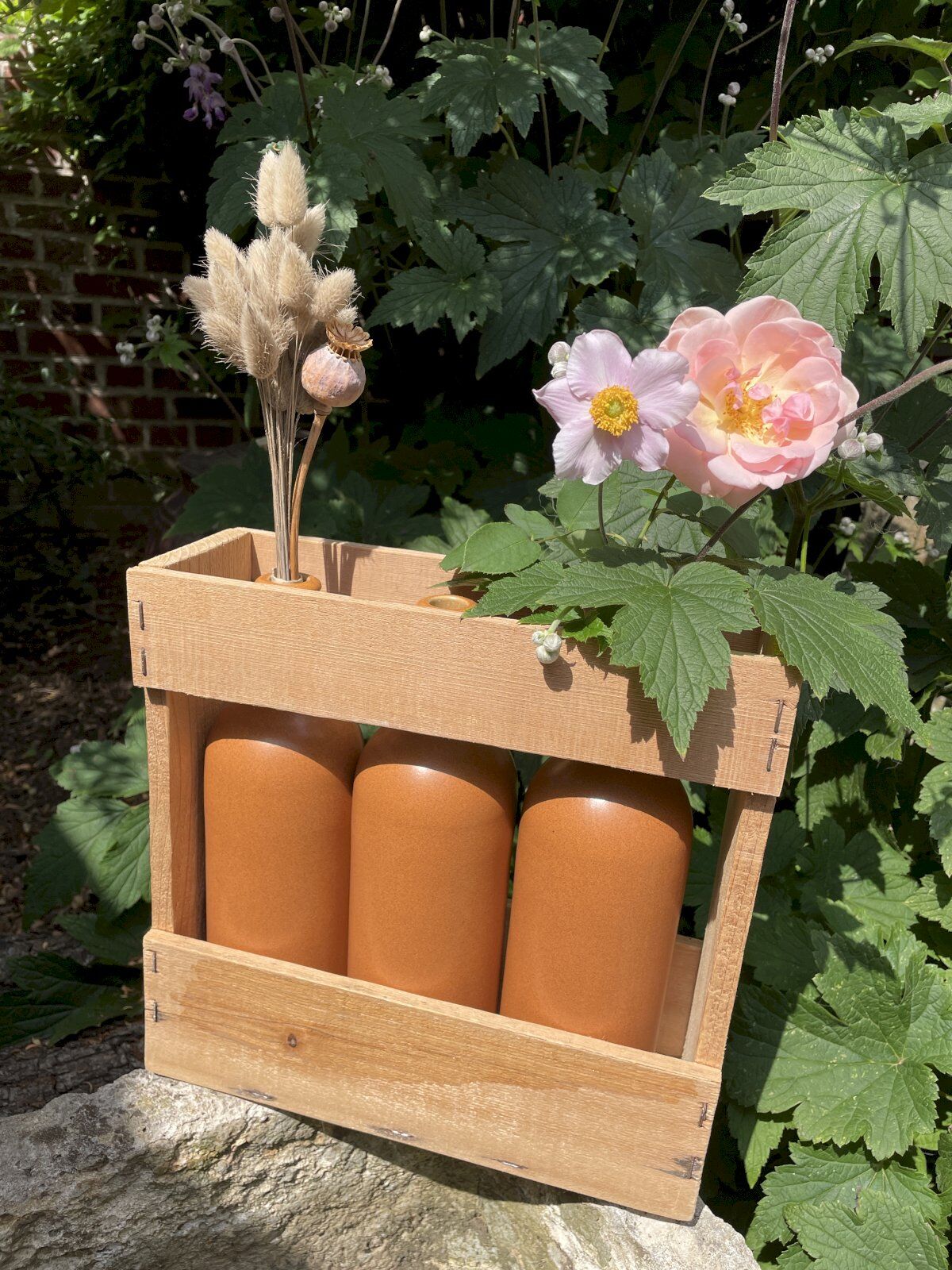 Set of 3 MKM 0.75 L bottles in their wooden box