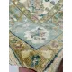 Contemporary Handmade Wool Area Rug, Ivory and Blue Floral Design Carpet for Living Room