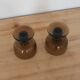 Pair of vintage brown smoked glass cups – 1960s/70s
