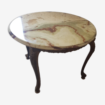 Table salon laiton et onyx / marbre