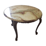 Brass and onyx/mabre lounge table