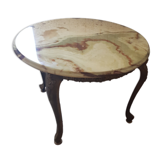 Brass and onyx/mabre lounge table