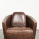 Cow leather armchair in Aviator design with patina and a warm appearance