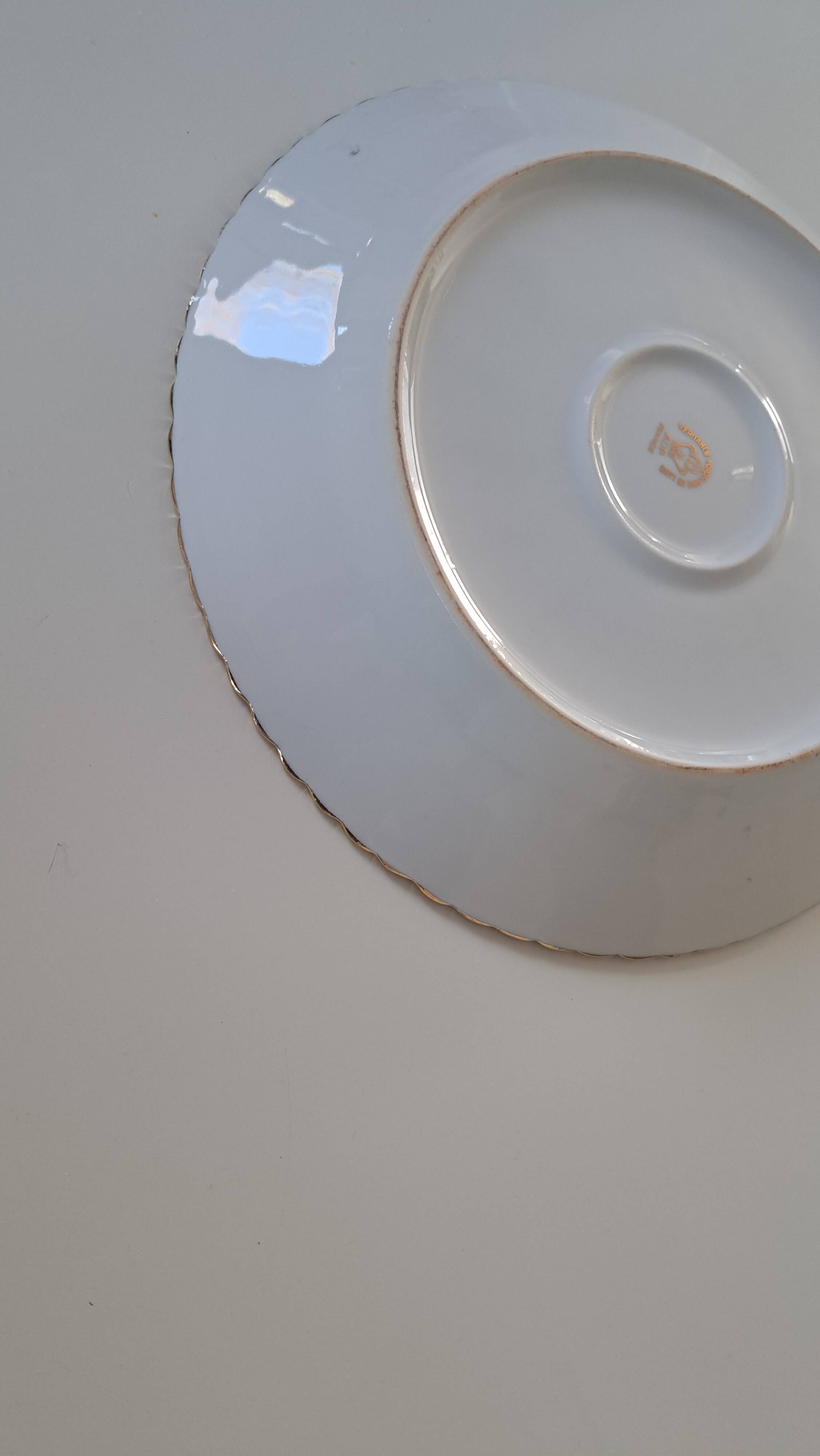 Gold-gilded Limoges porcelain plate