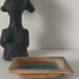 Vide poche artisanal grès et résine turquoise