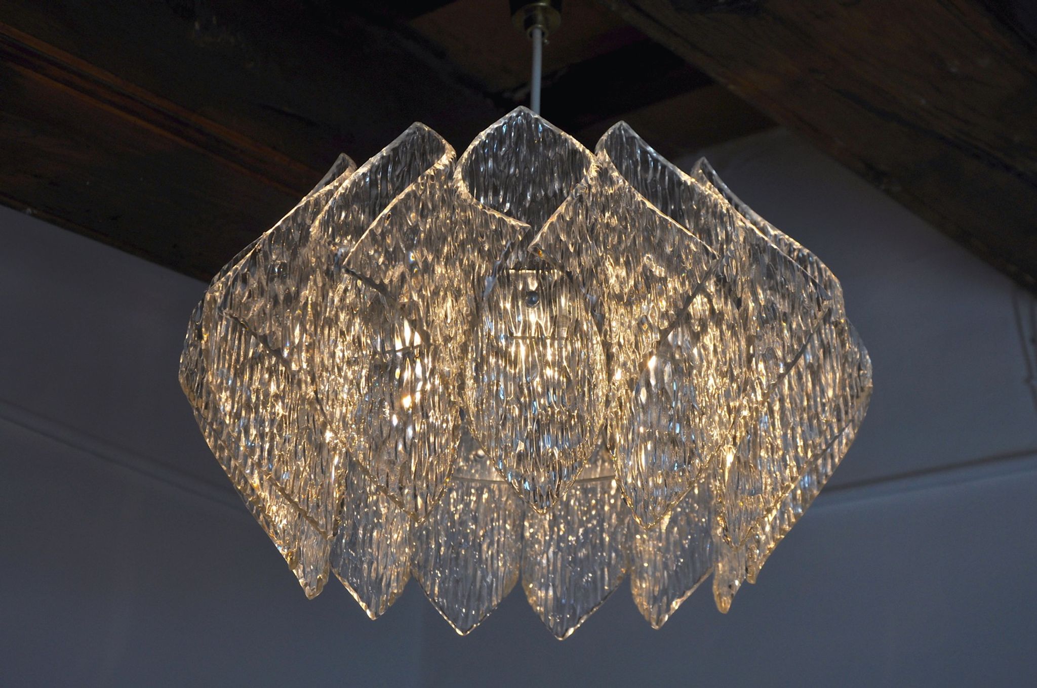 Lustre space age, effet givré en bakélite, France, 1970