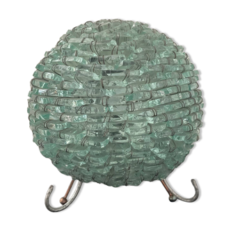 Vintage ball lamp made from assembled glass pieces from the 70s