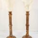Pair of vintage lamps in natural stone and alabaster, PEGASAM style