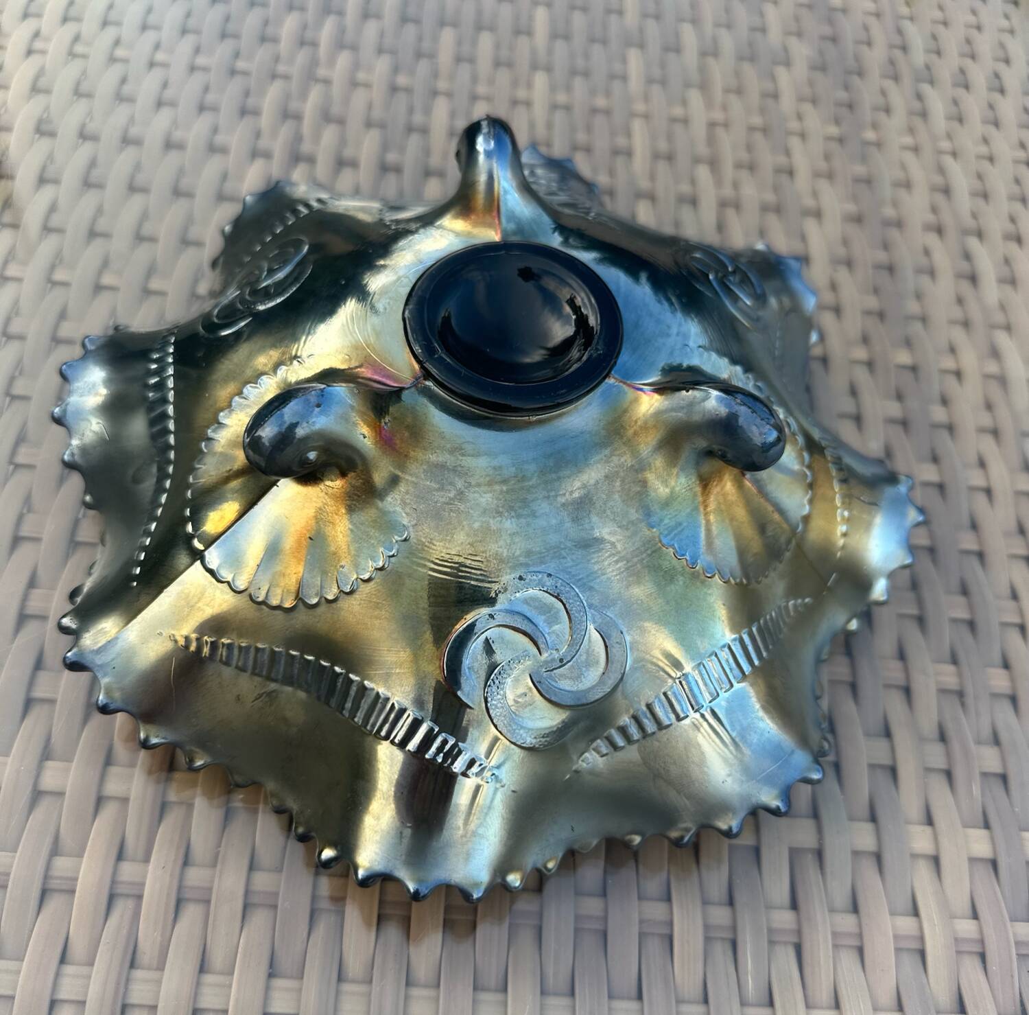 Glass Bowl or Pocket Filler Carnival by Northwood Period 20th century