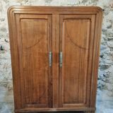 French Art Deco Wardrobe – 1930s – Solid Beech Storage