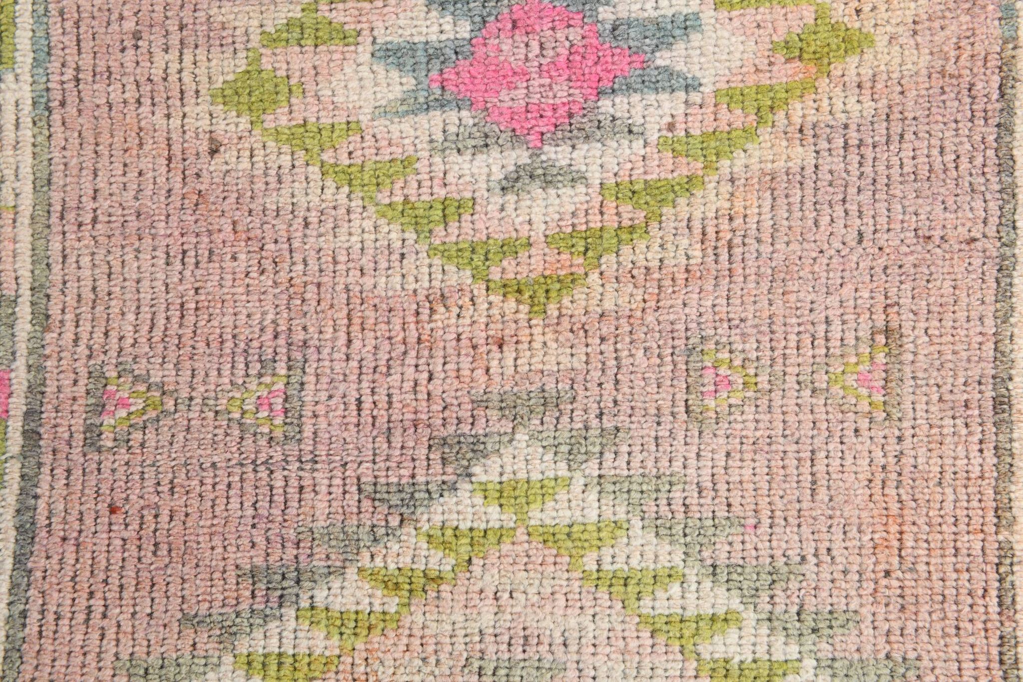 3x12 Blush Pink Vintage Runner Rug, 92x355Cm