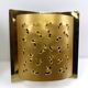 Pair of brutalist wall lights Boréns model 6477 in perforated brass – Sweden