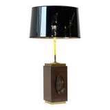 Vintage brass agate table lamp, 1970s