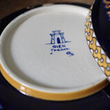 Gien blue earthenware candy box