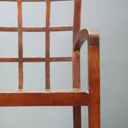 Pair of antique Art Deco armchairs in oak, Italy, 20th century