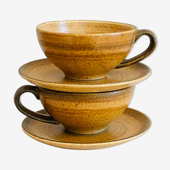 Pair of Longchamp sandstone cups