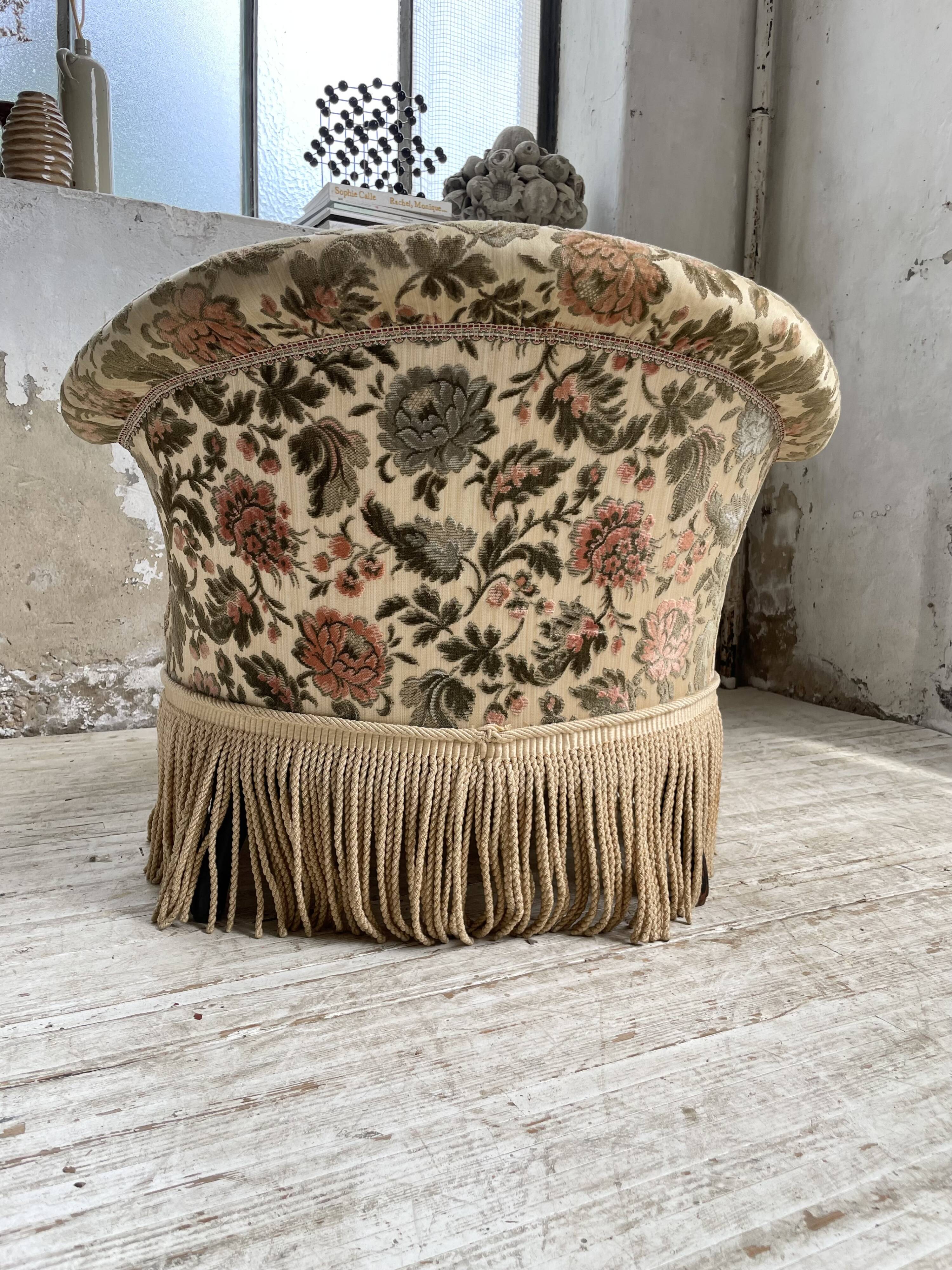 Fauteuil napoléon fleuri XIXème