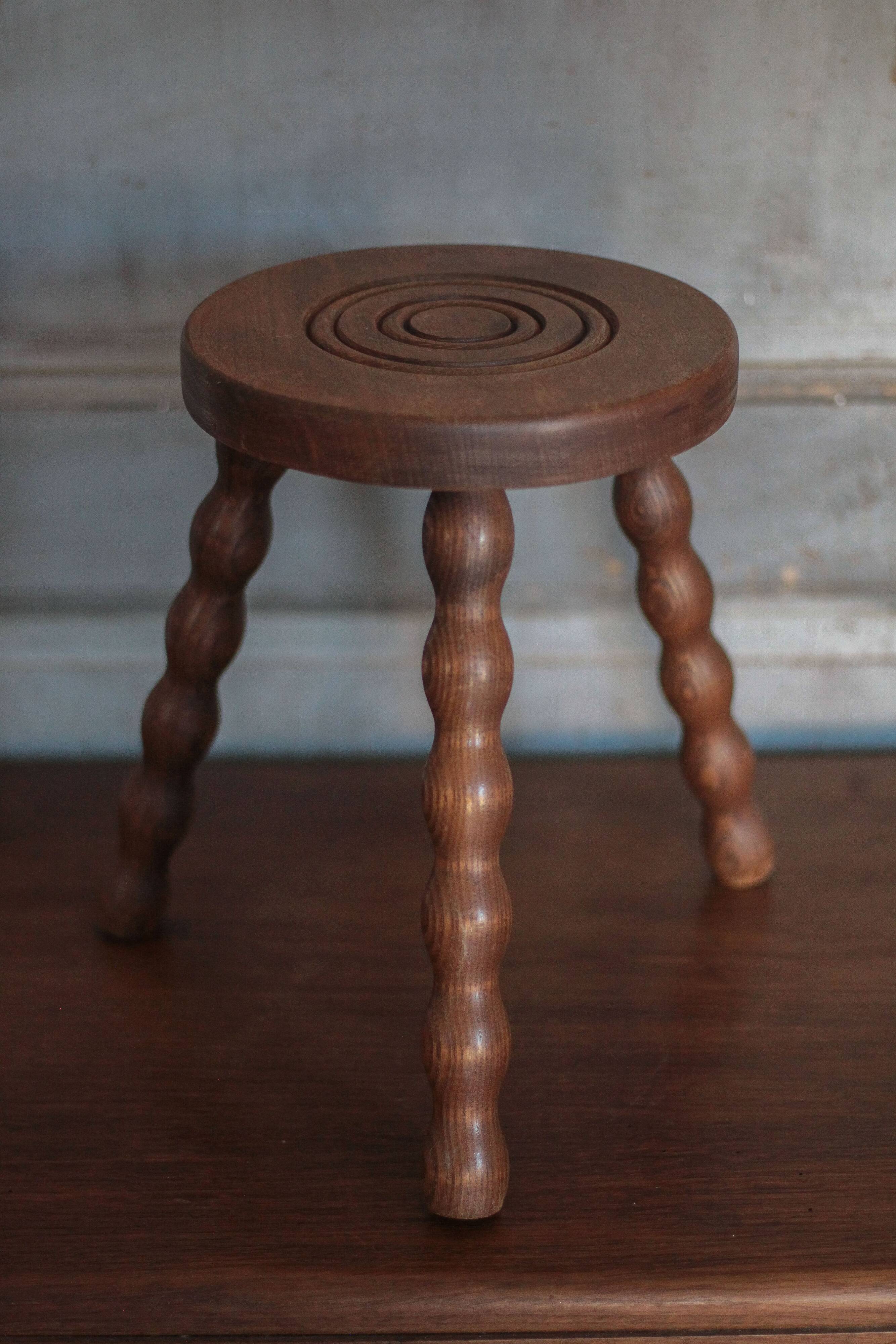 Vintage stool, tripod stool, occasional stool, wooden plant stand