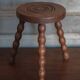Vintage stool, tripod stool, occasional stool, wooden plant stand