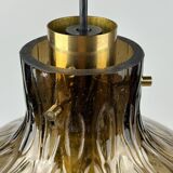 60s 70s ceiling lamp Glashütte Limburg Germany glass & brass Space Age