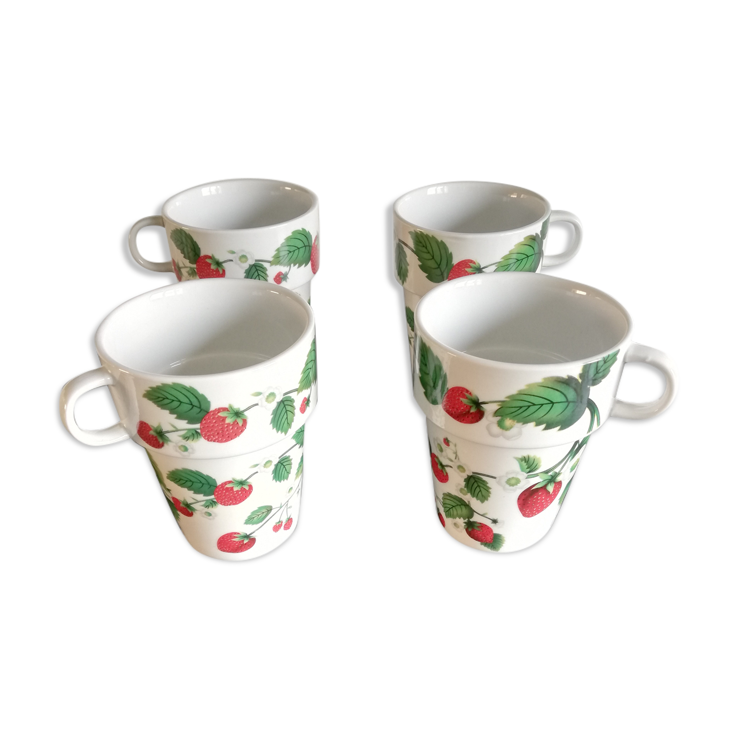 Set 4 cups strawberry Eva d'Arley