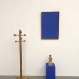 Monochrome table in ultramarine blue, acrylic on solid wood.