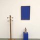 Monochrome table in ultramarine blue, acrylic on solid wood.