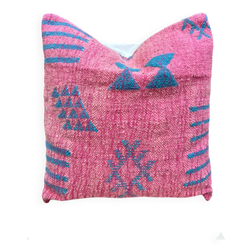 Handmade Berber wool cushion: Moroccan Kilim cushion (45x45cm)