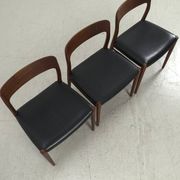 Model 75 Chairs by Niels Otto N. O. Møller, Set of 3