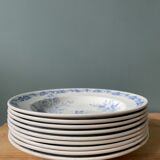 Set of 9 hollow plates 1900 "Butterfly" FF Pexonne