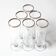 Set of 6 Vintage Italian Clear Wine Glasses Silver Rim Mid-Century Stemware