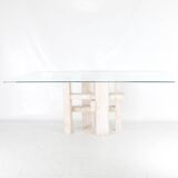 Travertine dining table