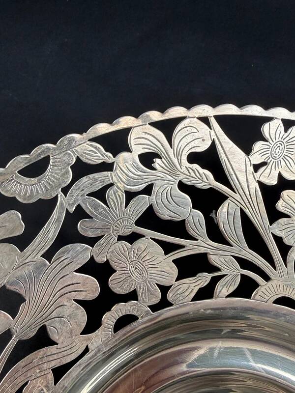 Compote dish, silver-plated fruit bowl in Art Nouveau style